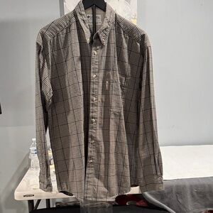 Men's Black and White Checkered Button Down Shirt